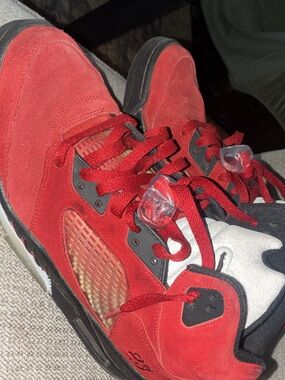 julia jordan Red Suede Athletic Sneakers